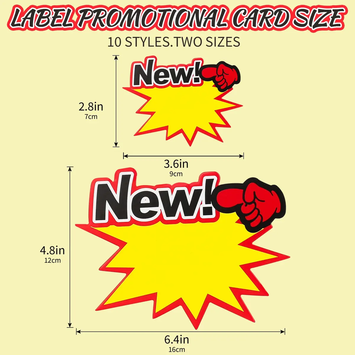 YWFAFO Starburst Sign for Retail Store Small 500pcs Yellow | Eye-Catching Store Signage - view 3