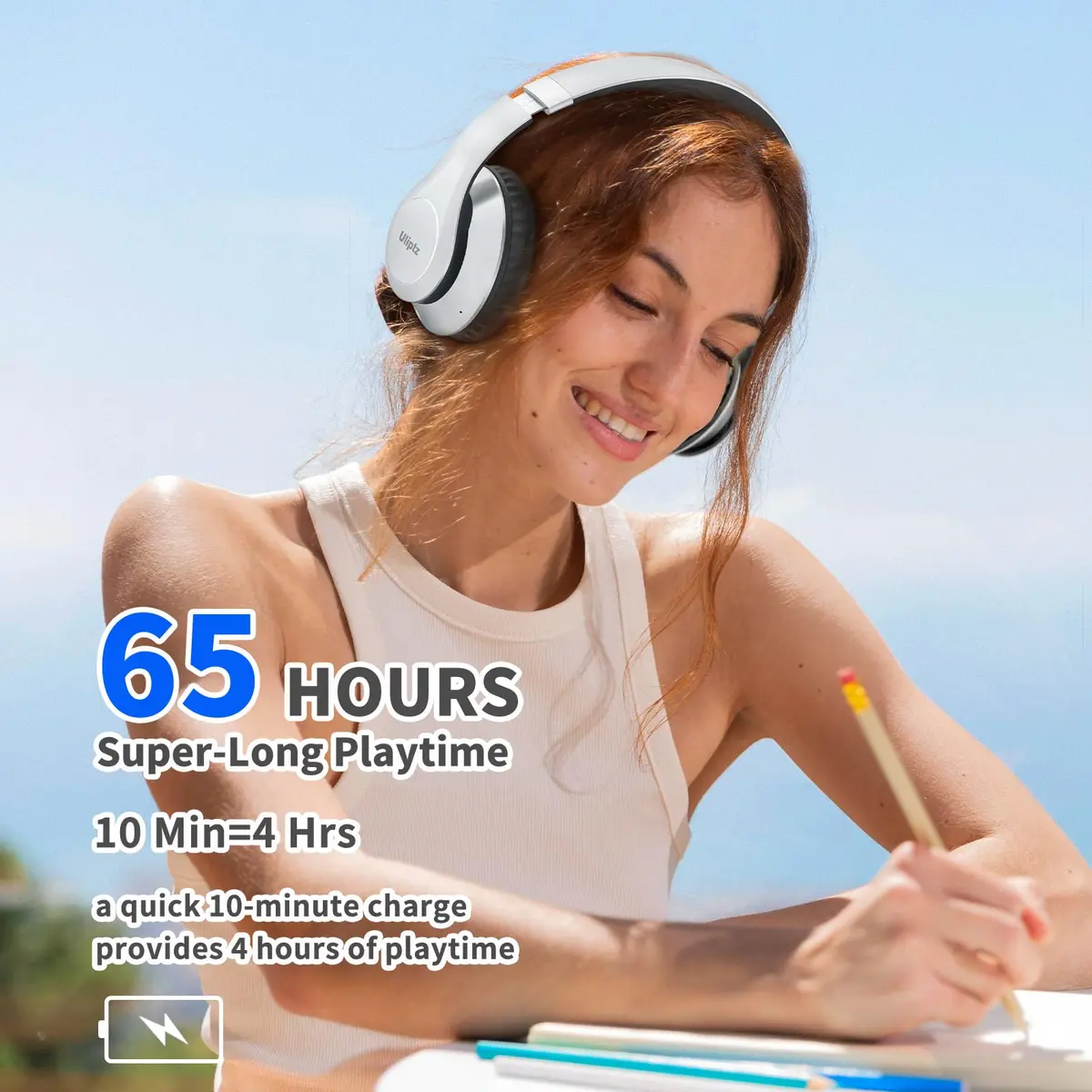 Uliptz Bluetooth Headphones Over Ear, Wireless HiFi Stereo Foldable Headset with 65 Hours Playtime | Bluetooth 6.0 - view 5