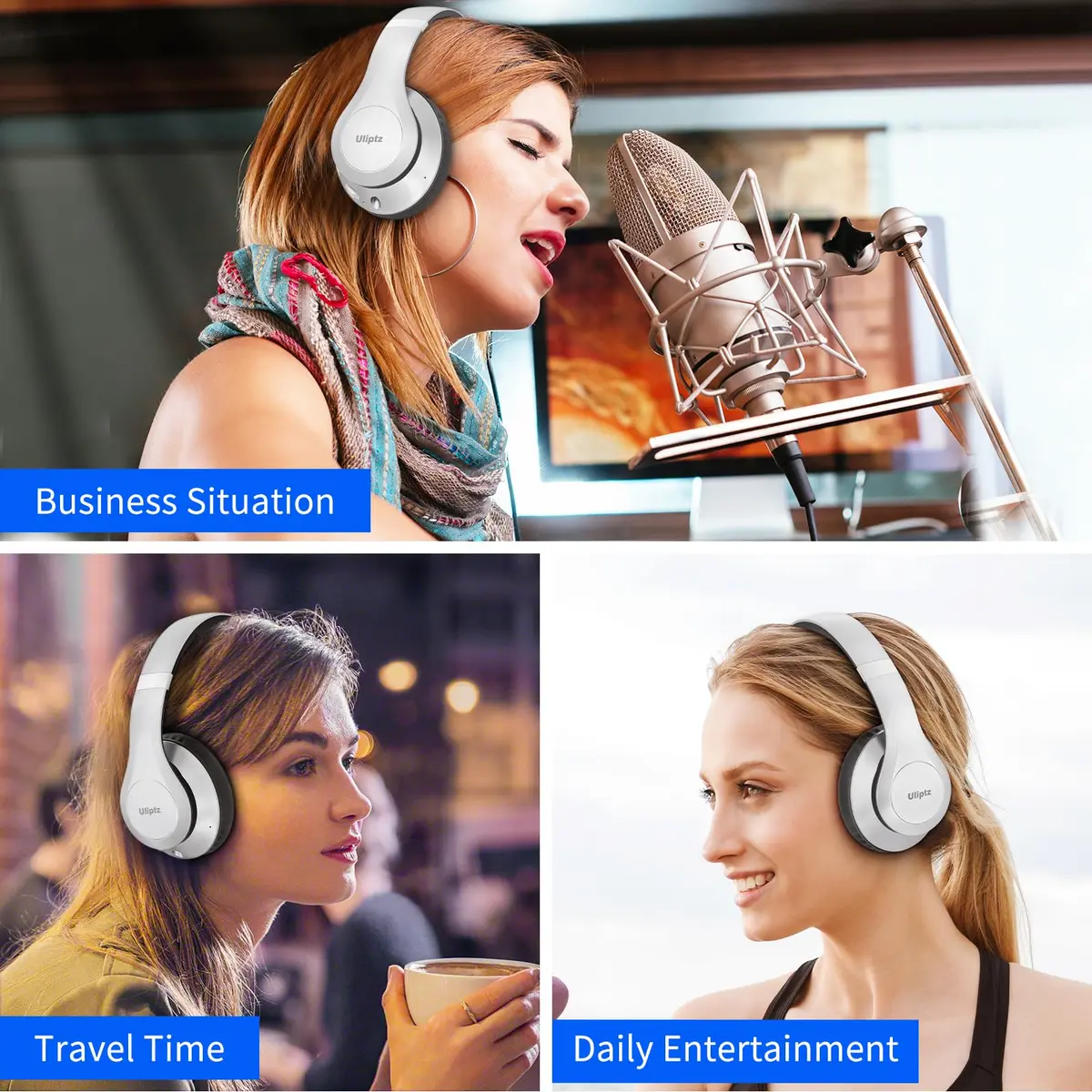 Uliptz Bluetooth Headphones Over Ear, Wireless HiFi Stereo Foldable Headset with 65 Hours Playtime | Bluetooth 6.0 - view 7