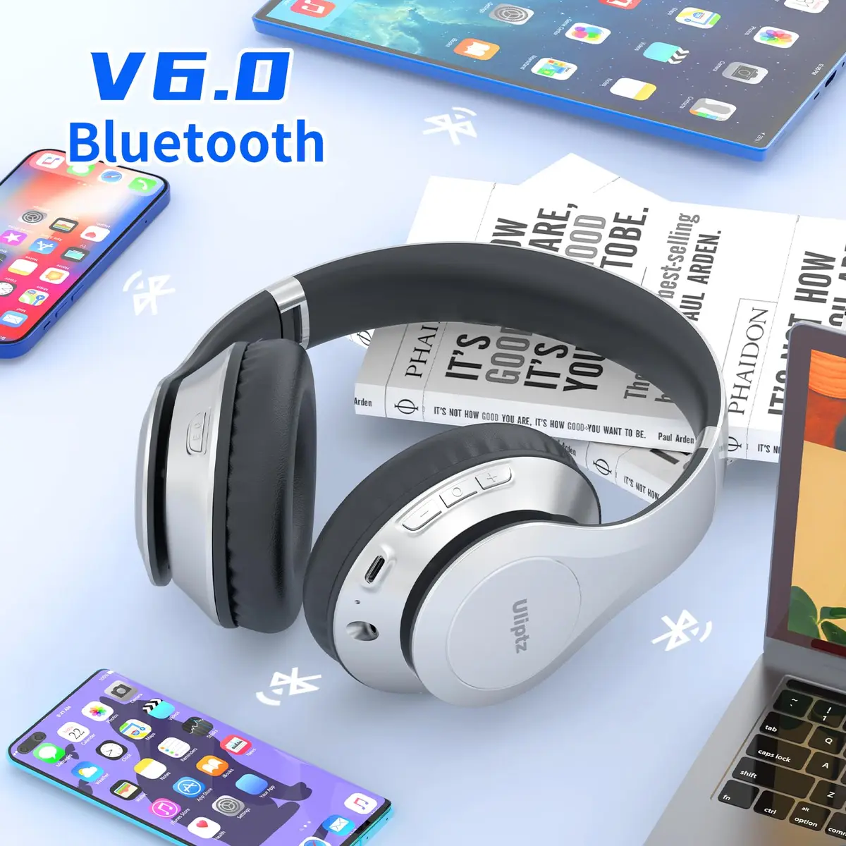 Uliptz Bluetooth Headphones Over Ear, Wireless HiFi Stereo Foldable Headset with 65 Hours Playtime | Bluetooth 6.0 - view 3