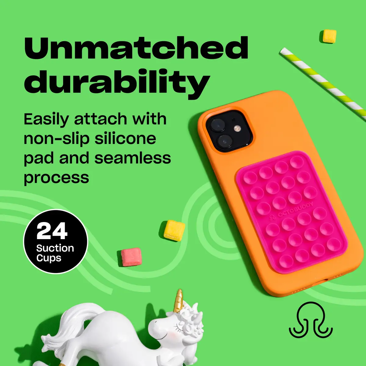 OCTOBUDDY Classic - Silicone Suction Phone Mount, Hot Pink | Hands-Free Content Creation - view 4