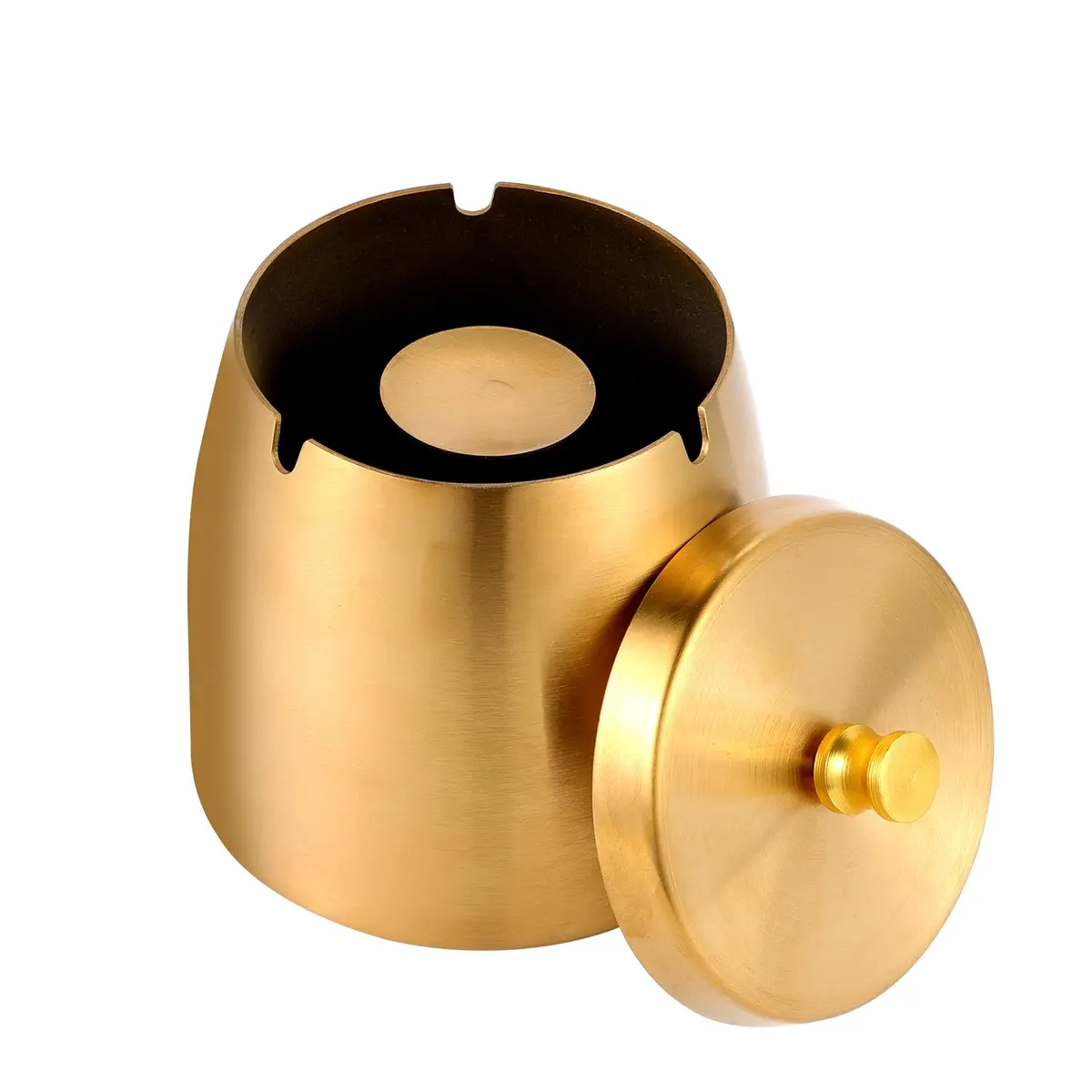 Hargtar Outdoor Ashtray with Lid | Windproof Stainless Steel for Patio & Balcony - main product image