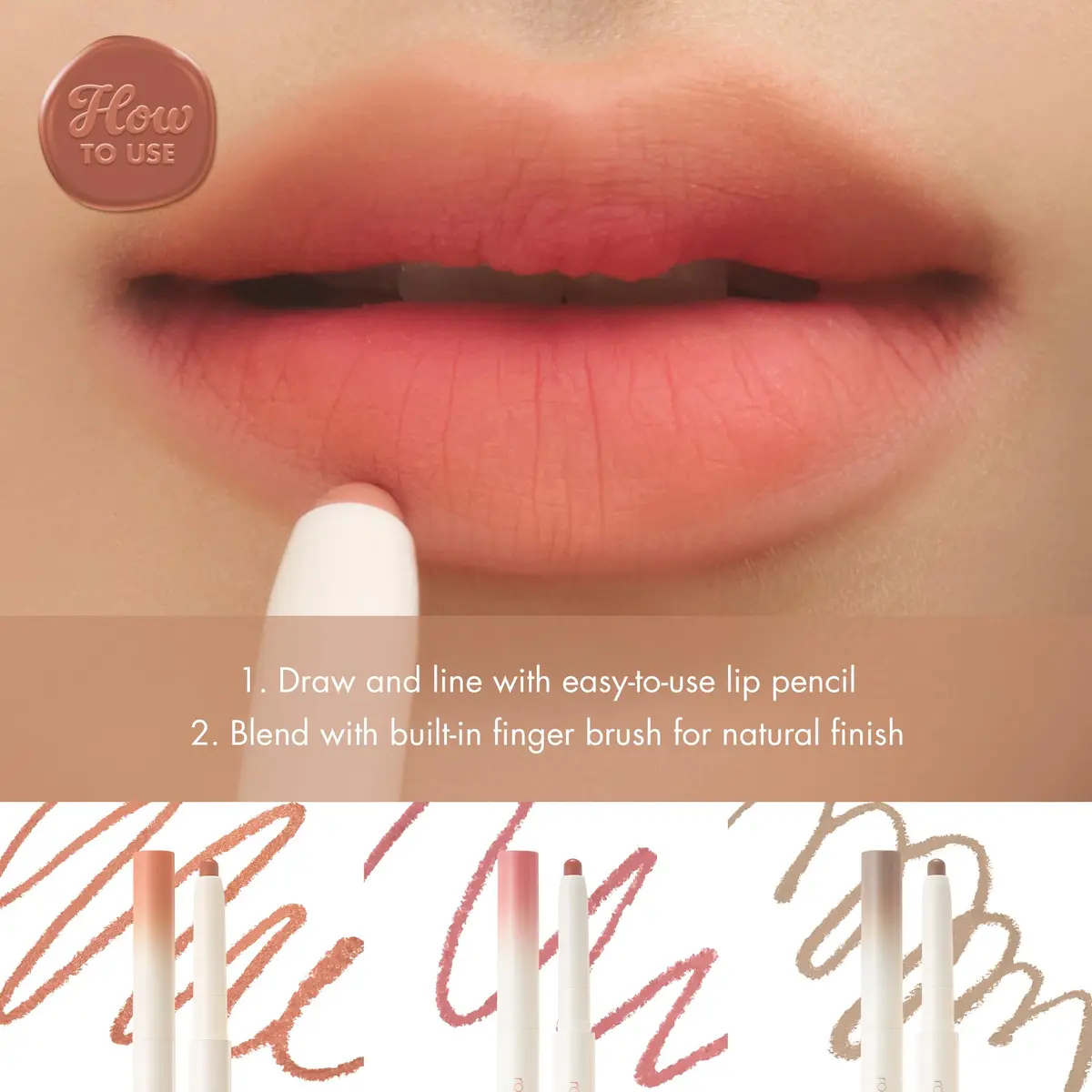 rom&nd Lip Mate Pencil | Lip Liner & Brush | 04 Fig Breeze | 0.5g | Precise, Long-Lasting, Semi-Matte - view 5