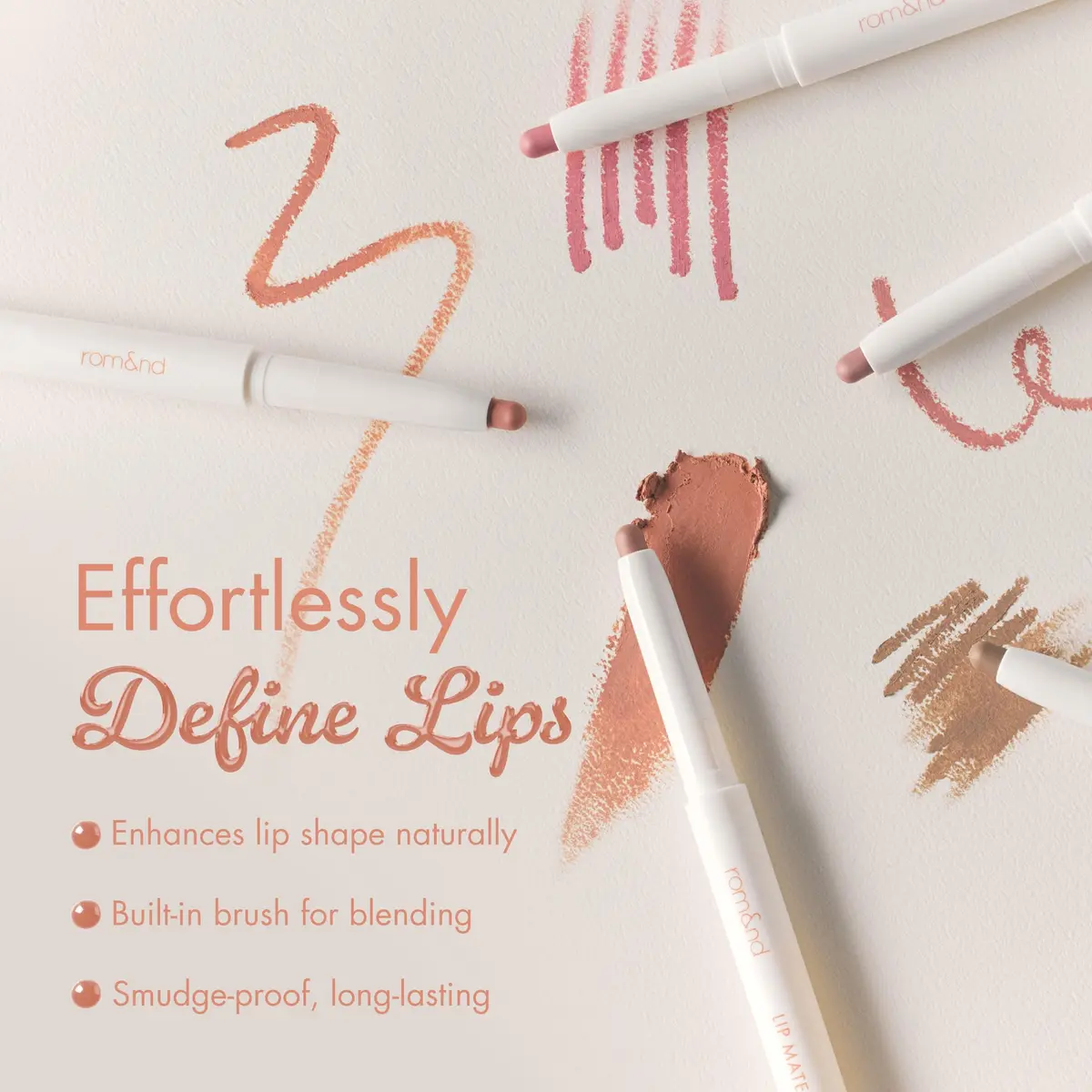 rom&nd Lip Mate Pencil | Lip Liner & Brush | 04 Fig Breeze | 0.5g | Precise, Long-Lasting, Semi-Matte - view 3