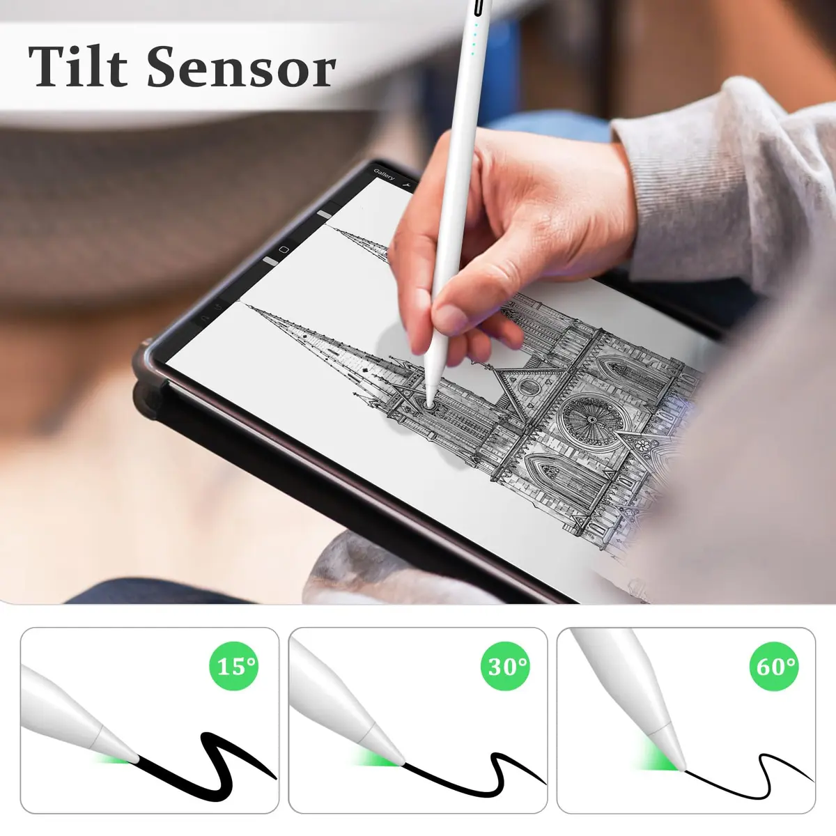 MEKO Stylus Pen for iPad 2018-2026 | Palm Rejection & Fast Charge (1 Pack, White) - view 6