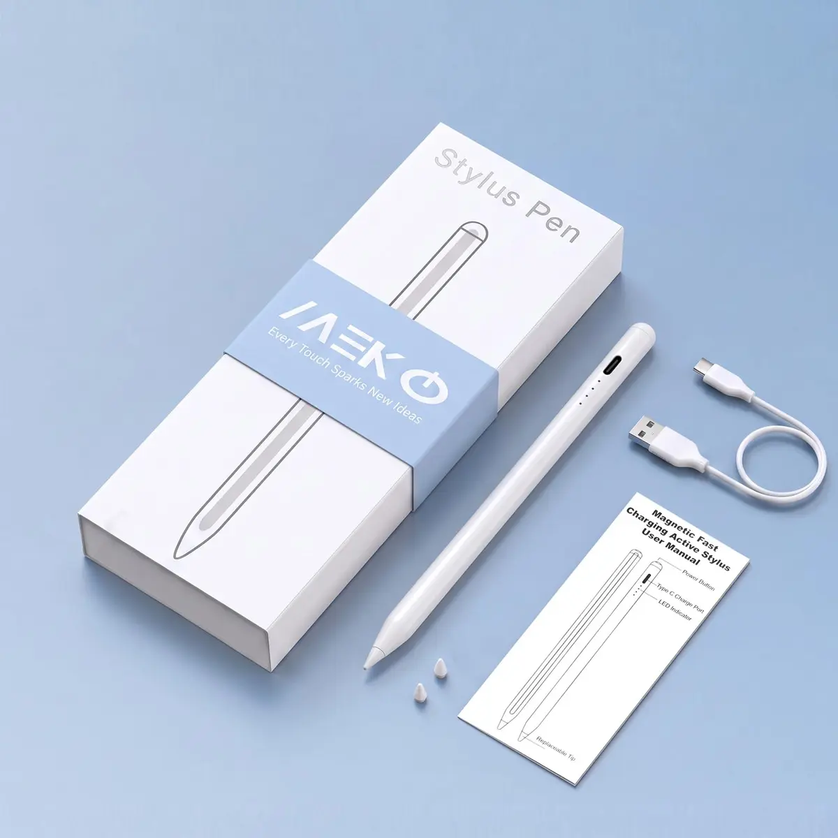MEKO Stylus Pen for iPad 2018-2026 | Palm Rejection & Fast Charge (1 Pack, White) - view 7