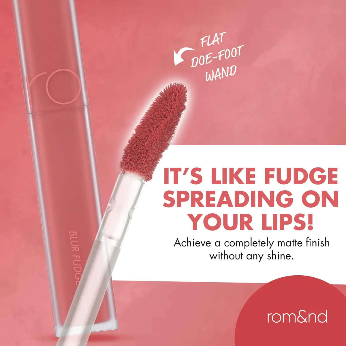 rom&nd Blur Fudge Tint | Velvety Matte K Beauty Lip & Cheek Stain | 14 Unrose | 1oz - view 6