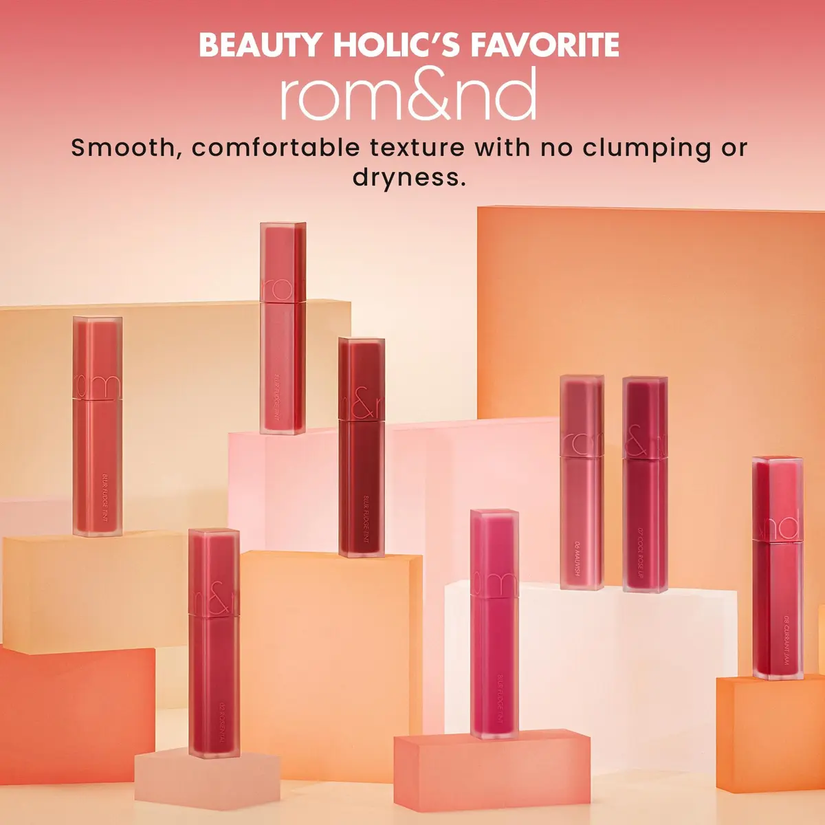 rom&nd Blur Fudge Tint | Velvety Matte K Beauty Lip & Cheek Stain | 14 Unrose | 1oz - view 7