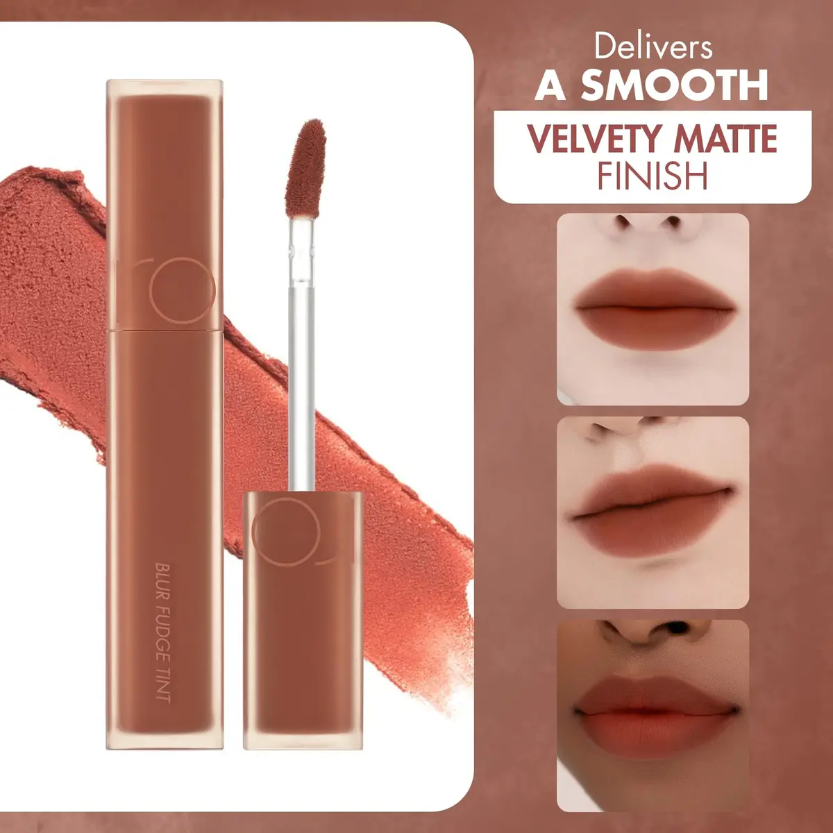 rom&nd Blur Fudge Tint Velvety Matte Lip Stain 0.17oz | Long-Lasting Burnt Orange - view 5