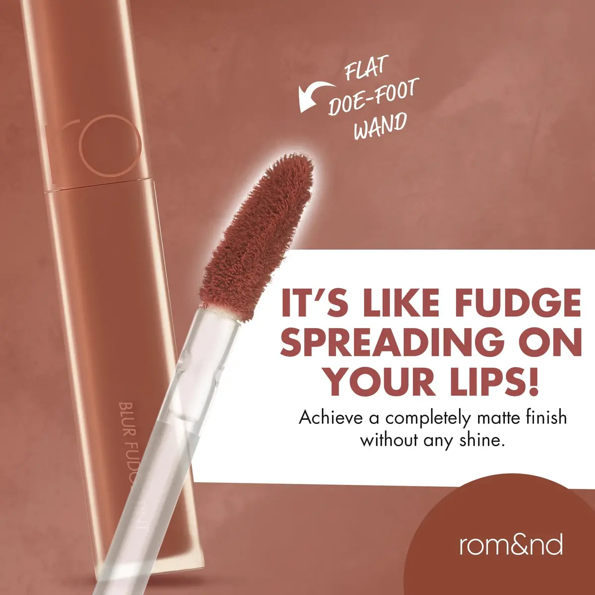 rom&nd Blur Fudge Tint Velvety Matte Lip Stain 0.17oz | Long-Lasting Burnt Orange - view 6
