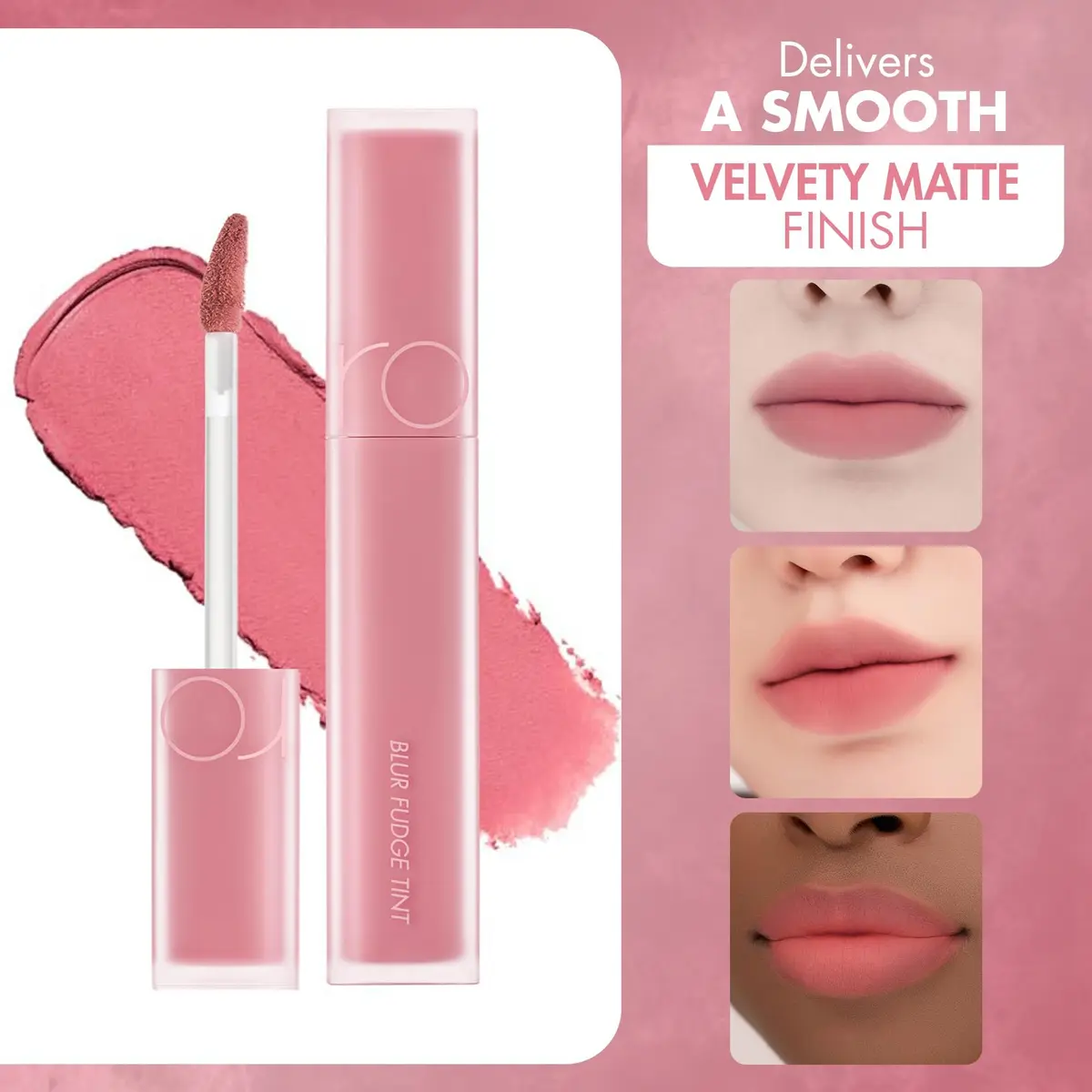 rom&nd Oveeer Blur Fudge Matte Lip Stain 0.17oz | Velvety, Long-Lasting, Hydrating - view 5
