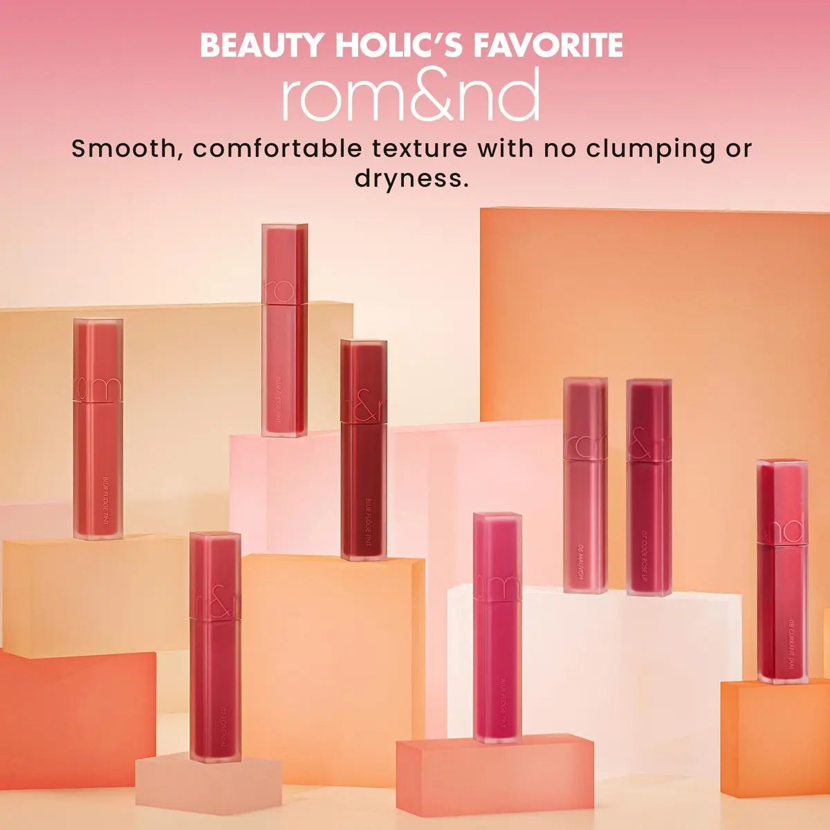 rom&nd Oveeer Blur Fudge Matte Lip Stain 0.17oz | Velvety, Long-Lasting, Hydrating - view 7