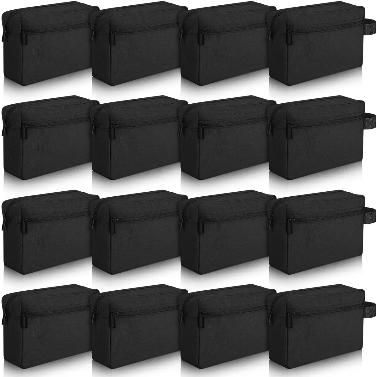 Paterr Travel Toiletry Bag for Women Men | Compact Water-Resistant Oxford Pouch, 16 pcs, Black - main product image