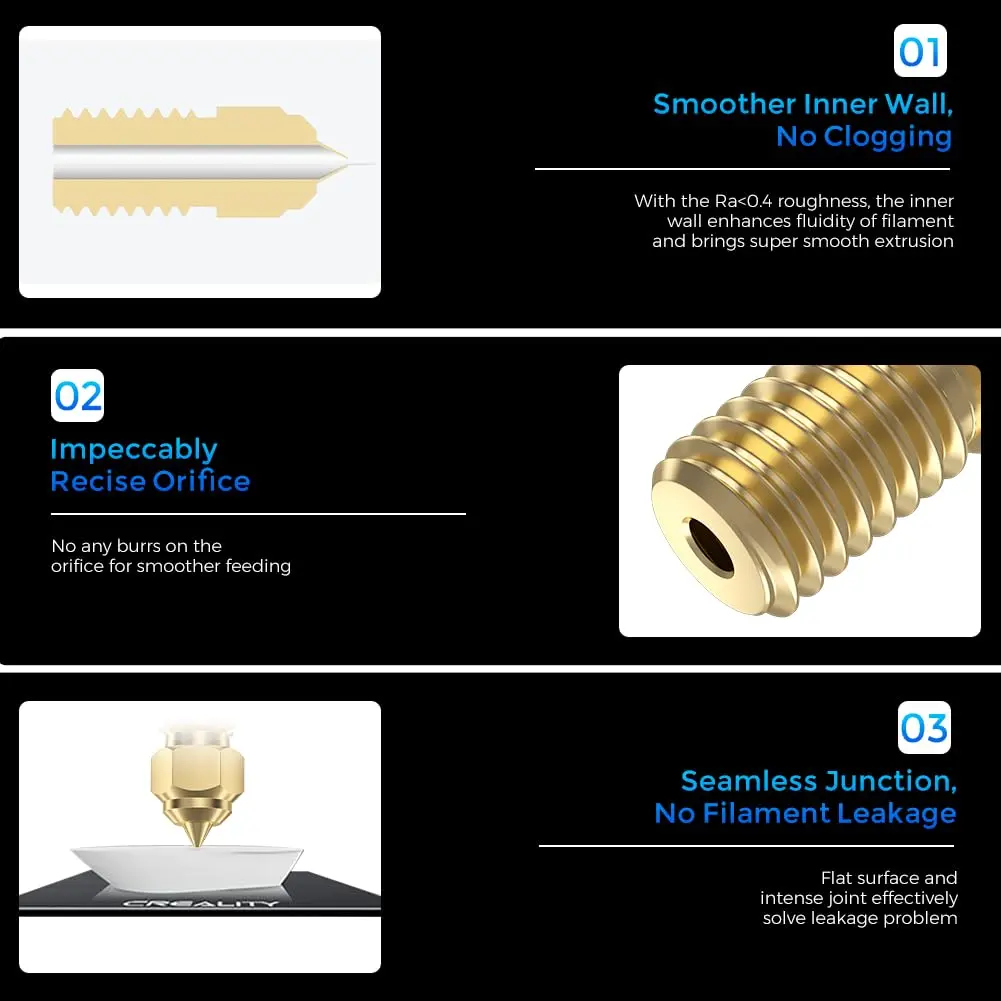 Creality Ender 3 V3 SE Nozzles 0.4mm 5PCS Brass | High-Speed 3D Printer Accessories for Ender 5 S1/Ender 7 - view 3