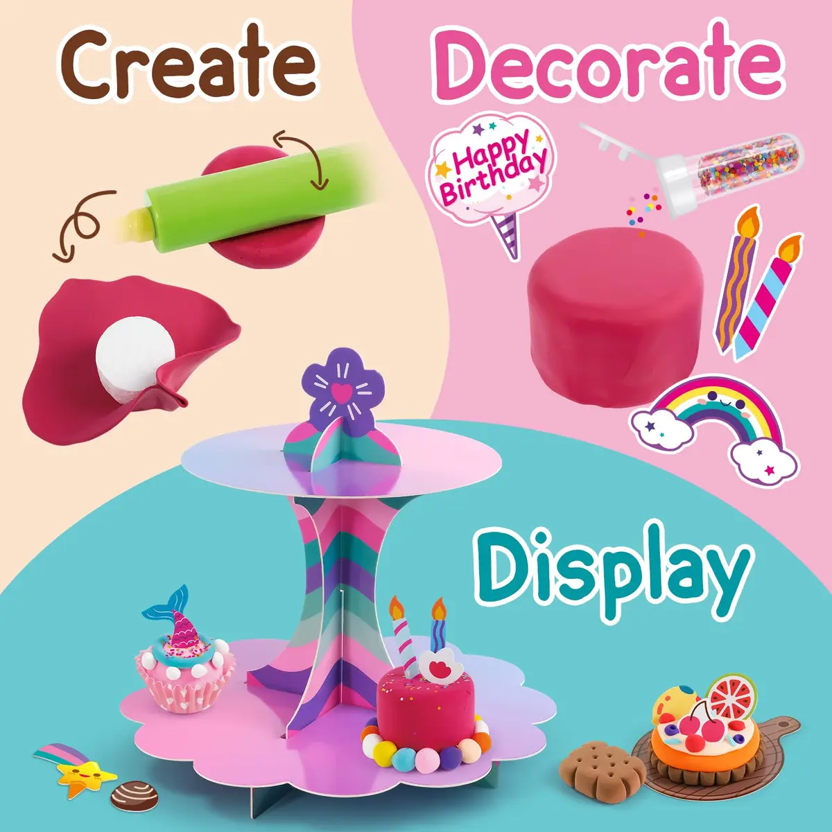 Drama Planet Mini Dessert Clay Kit for Kids, Make & Display Clay Treats | 12 Colors - view 3