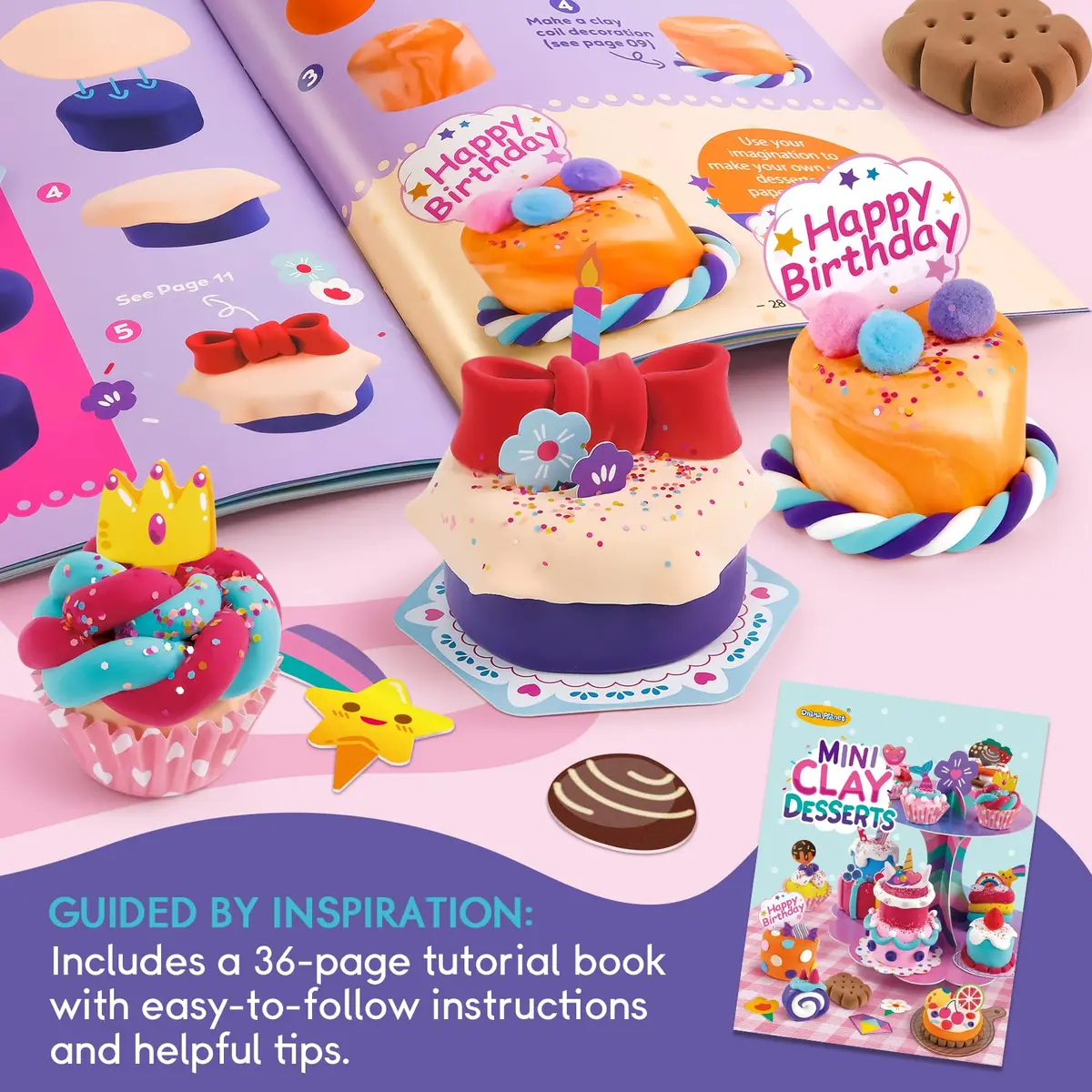 Drama Planet Mini Dessert Clay Kit for Kids, Make & Display Clay Treats | 12 Colors - view 4