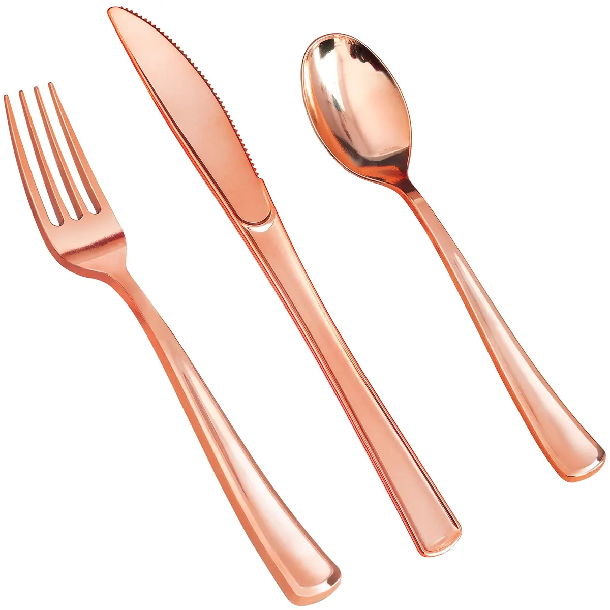 SETUP Disposable Silverware Rose Gold Combo Cutlery 160 Count | Heavy Duty, Elegant Design for Parties & Daily Use - view 2