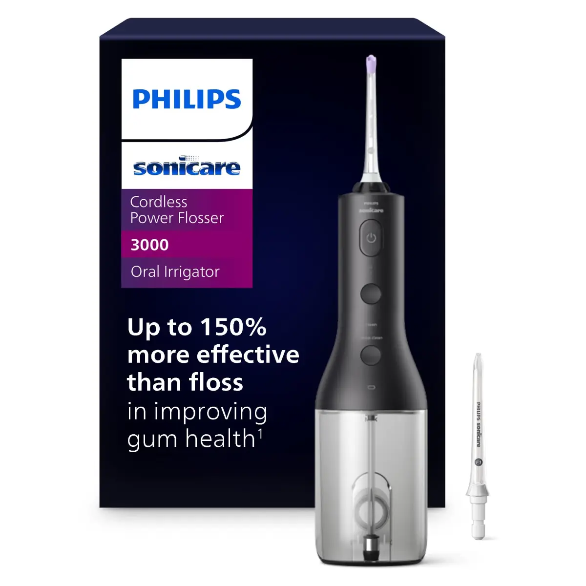 Philips Sonicare Cordless Power Flosser 3000 HX3826/23 | 250ml (8.45 Fl Oz) Quad Stream Water Flosser for Gum Health - main product image