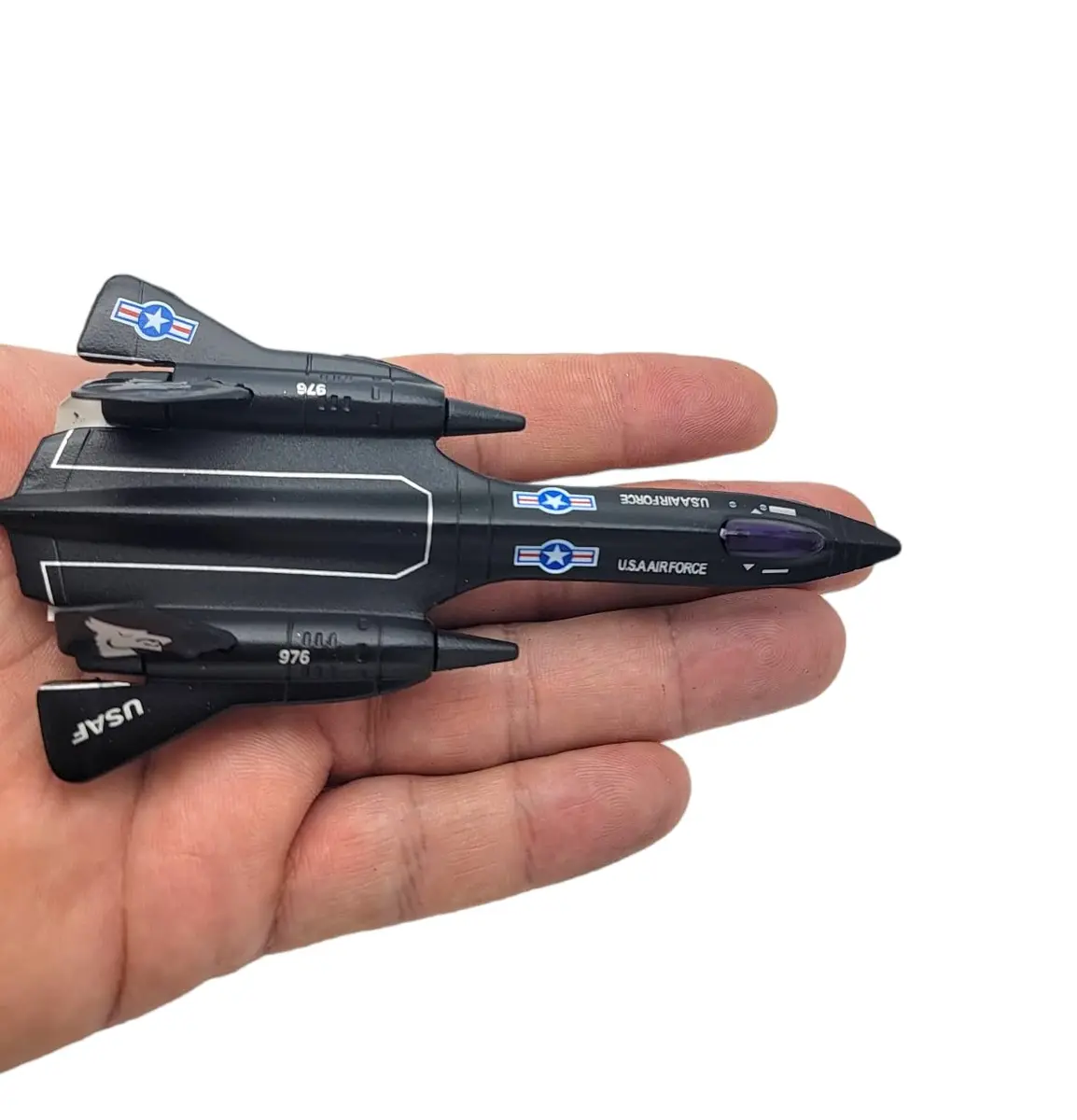 Zugar Land Die-Cast Pullback Stealth Bomber Models (4.25"-5.25") SR-71 Blackbird, F-22 Raptor, F-117 Nighthawk, B2 Bomber | Realistic Military Aircraft Replica - view 3