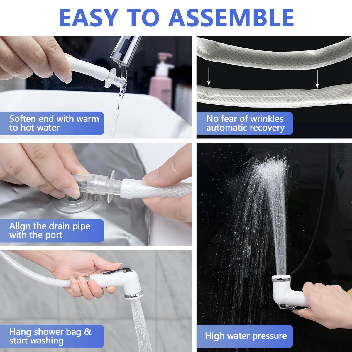 LOKFEHRE Bedside Shower Water Bag - 2.5 GL Portable Water Shower for Bedridden Patients, Silver - view 4