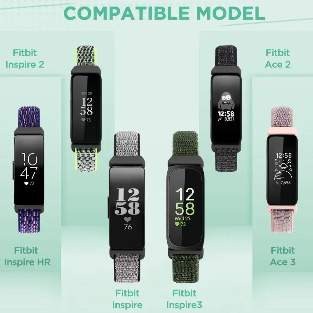 WNIPH Nylon Bands for Fitbit Inspire 3/2/HR/Ace 3/2 160-210mm (3-Pack) | Breathable Sport Replacement Straps - view 3