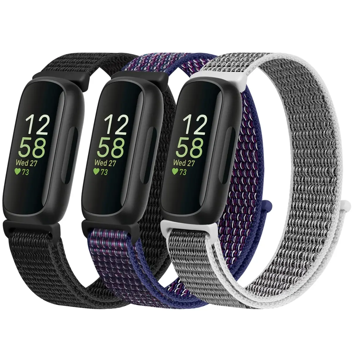 WNIPH Nylon Bands Compatible for Fitbit Inspire 3/2/HR/Ace 3/2 3-Pack | Adjustable Sport Replacement Straps for Women Men - main product image