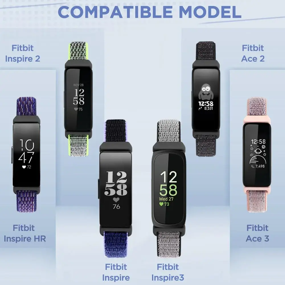 WNIPH Nylon Bands Compatible for Fitbit Inspire 3/2/HR/Ace 3/2 3-Pack | Adjustable Sport Replacement Straps for Women Men - view 3