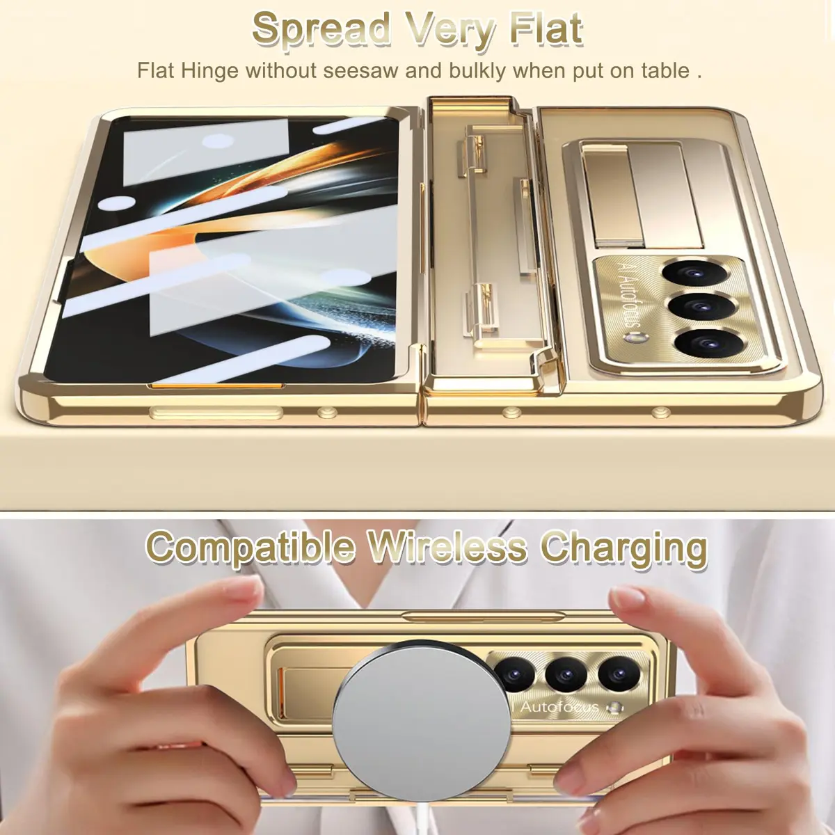 NINKI Samsung Z Fold 5 Case with S Pen & Kickstand | 4-in-1 Hinge Clear Protective Cover - view 6
