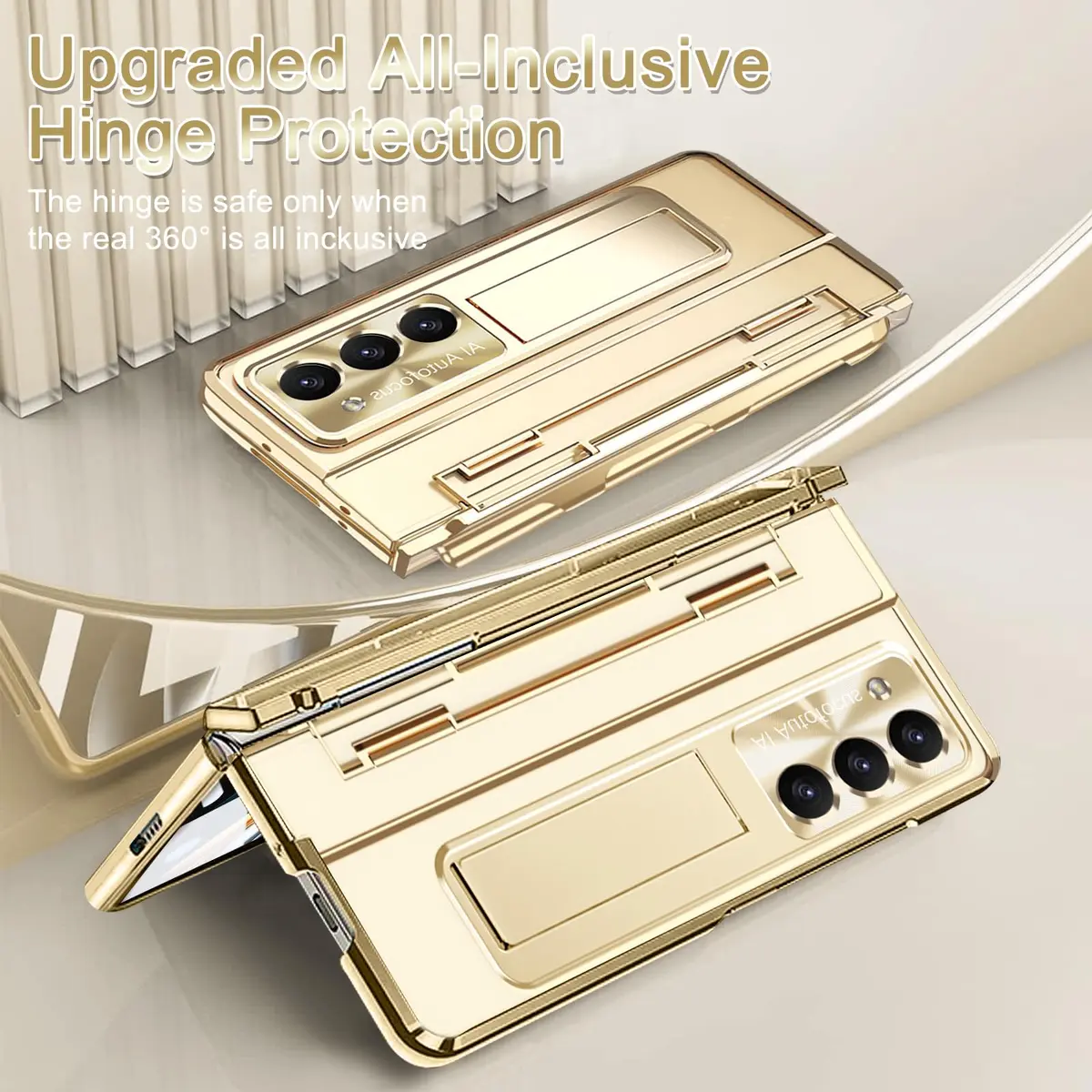 NINKI Samsung Z Fold 5 Case with S Pen & Kickstand | 4-in-1 Hinge Clear Protective Cover - view 3