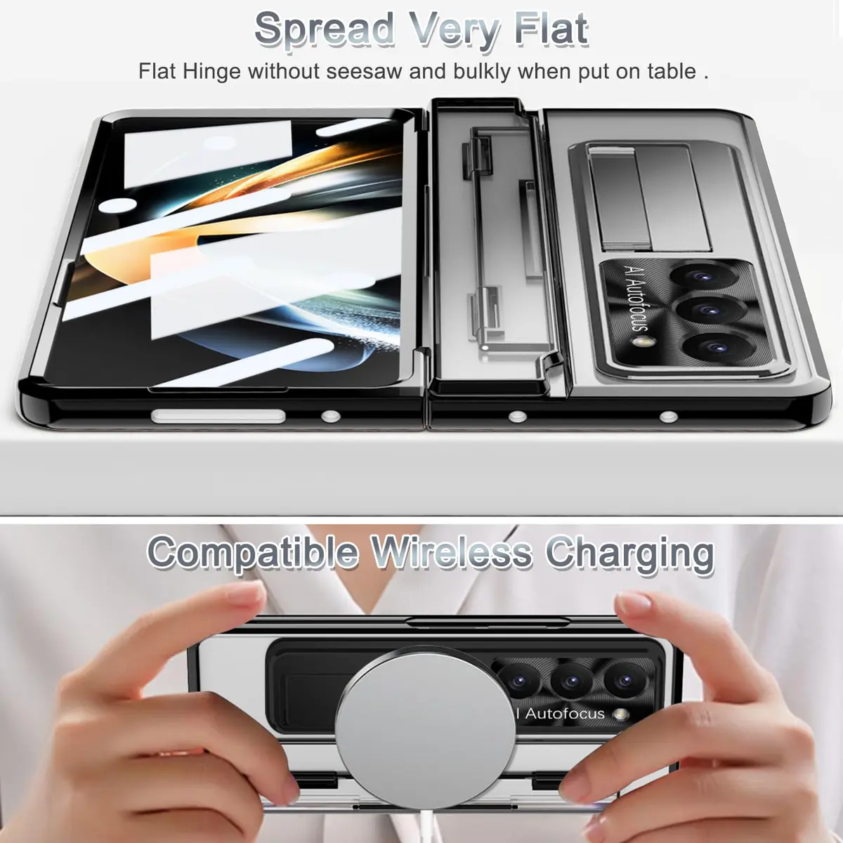 NINKI Samsung Galaxy Z Fold 5 Case with S Pen & Hinge Protection | Luxury Transparent Cover - view 6