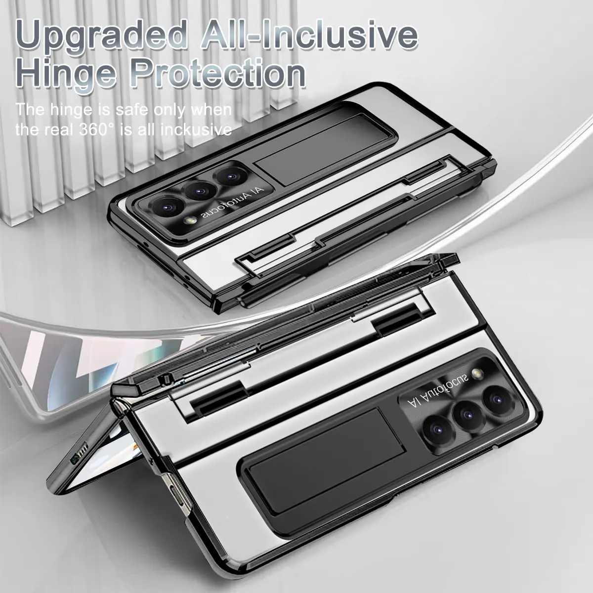 NINKI Samsung Galaxy Z Fold 5 Case with S Pen & Hinge Protection | Luxury Transparent Cover - view 3