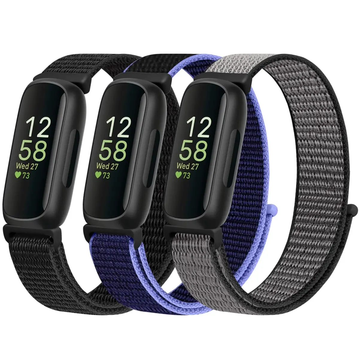 WNIPH Nylon Bands Compatible for Fitbit Inspire 3/2/HR/Ace 3/2 3-Pack | Adjustable Sport Replacement Straps 2cm (0.79in) - main product image