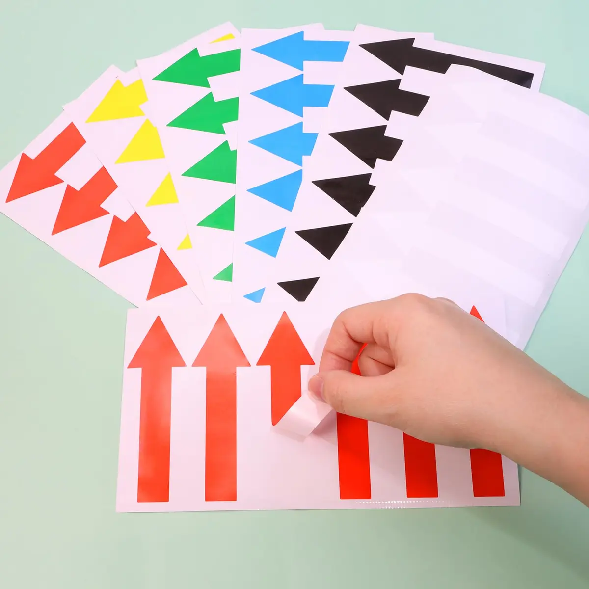 Mini Skater Directional Arrow Stickers 144pcs | Waterproof PVC Floor & Wall Sign Tape for Classroom & Events - view 5