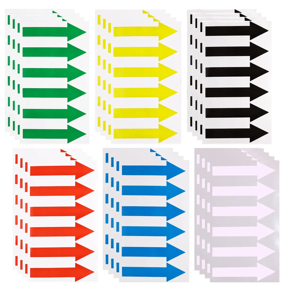 Mini Skater Directional Arrow Stickers 144pcs | Waterproof PVC Floor & Wall Sign Tape for Classroom & Events - main product image