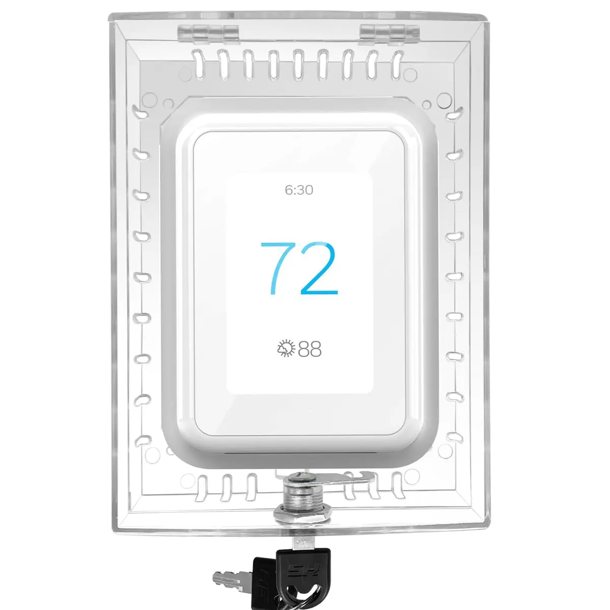 Young Dance Universal Thermostat Lock Box with Key, Clear Acrylic, 19.99cm x 14cm x 4.8cm | Prevents Tampering & Saves Energy - main product image