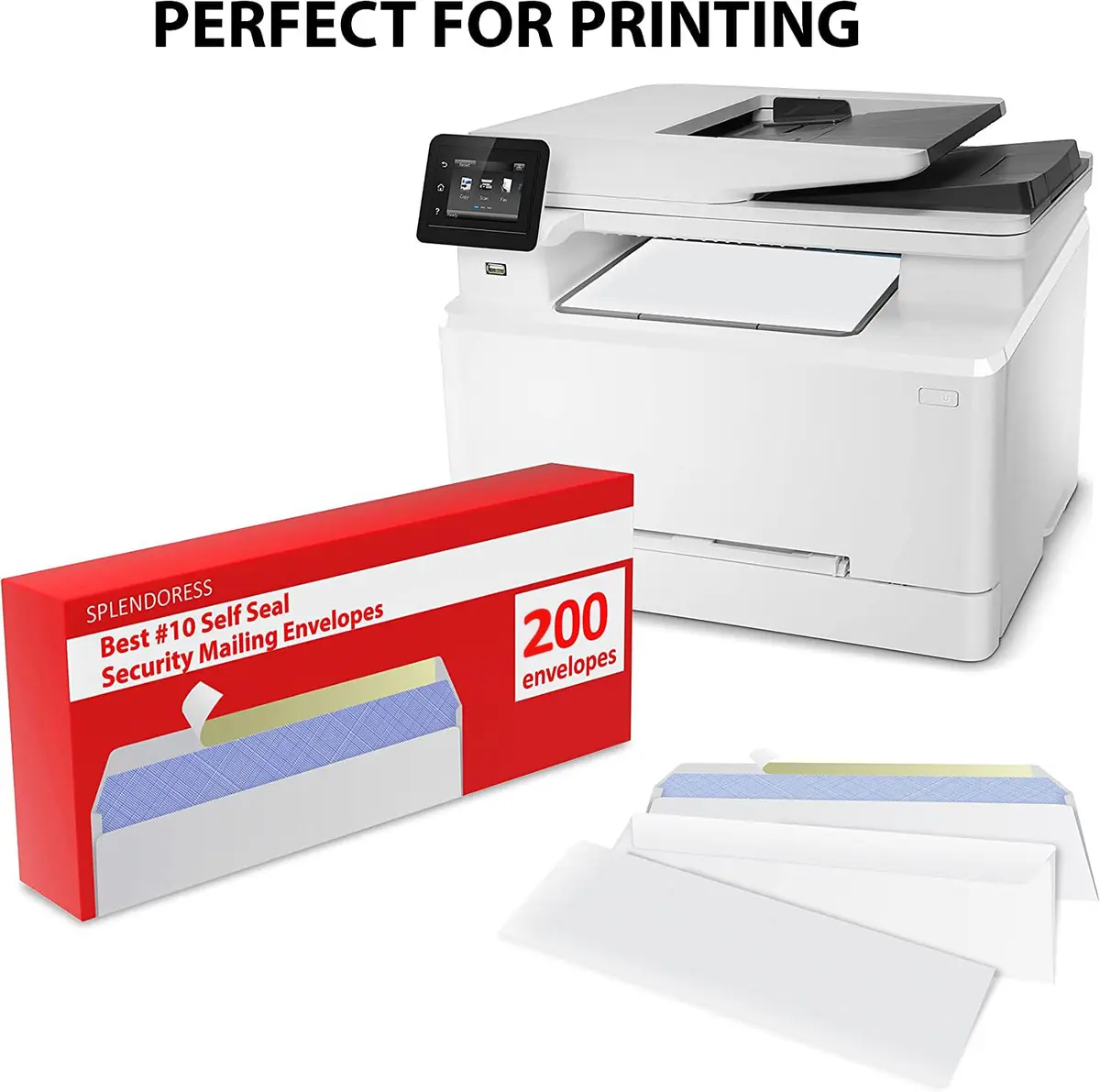 Splendoress #10 Envelopes Letter Size Self Seal | 200 Business Mailing Security Peel and Sealing Envelope | 4-1/8 x 9-1/2 Inches | 24 LB - view 5