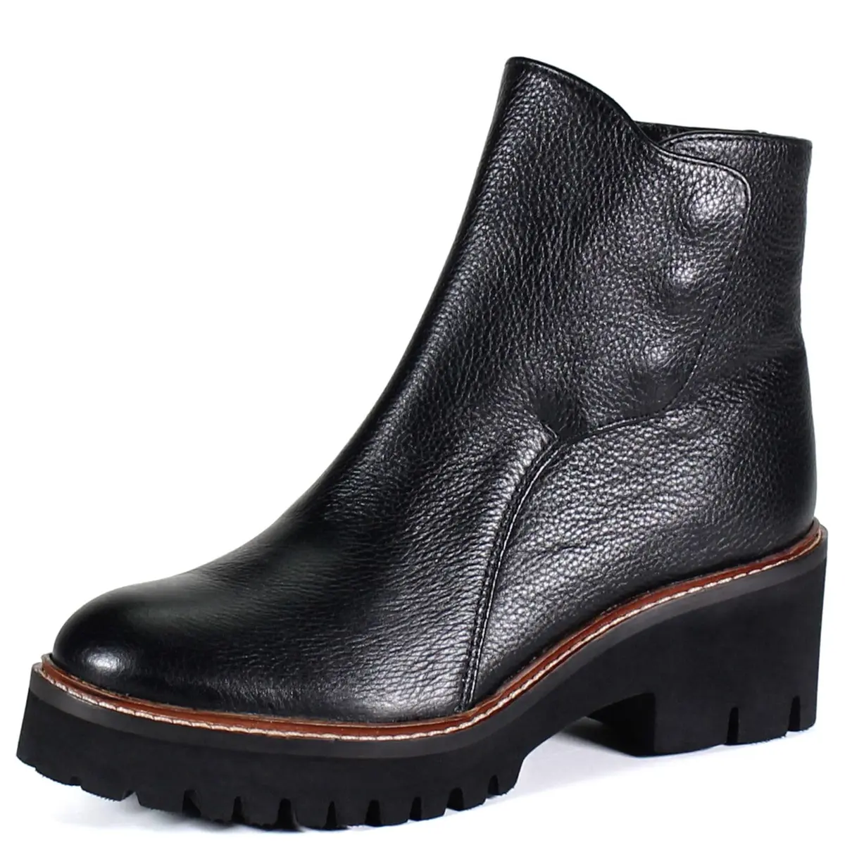 Diba True Light Pier Round Toe Zippered Casual Boots 9.5 M | Ankle Mid Heel 2-3" Black - main product image