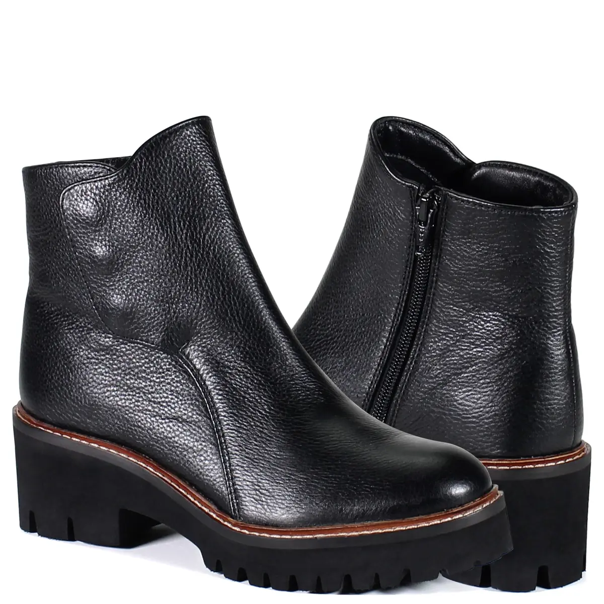 Diba True Light Pier Round Toe Zippered Casual Boots 9.5 M | Ankle Mid Heel 2-3" Black - view 2