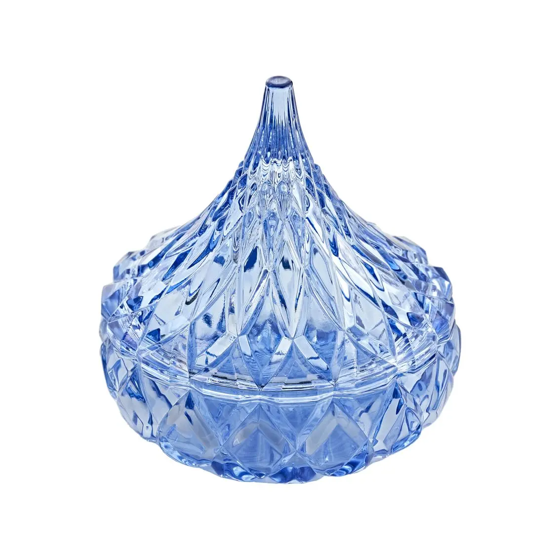 Godinger Blue Glass Hershey Kiss Candy Dish - Medium | Classic Style, Hand Wash Only - main product image