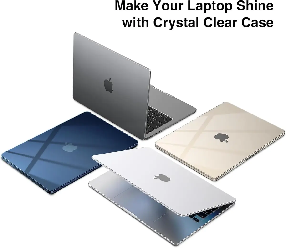 EooCoo Crystal Clear Hard Case for MacBook Air 15 inch M2-M5 (2023-2026) | Includes Keyboard Cover & Screen Protector - view 4