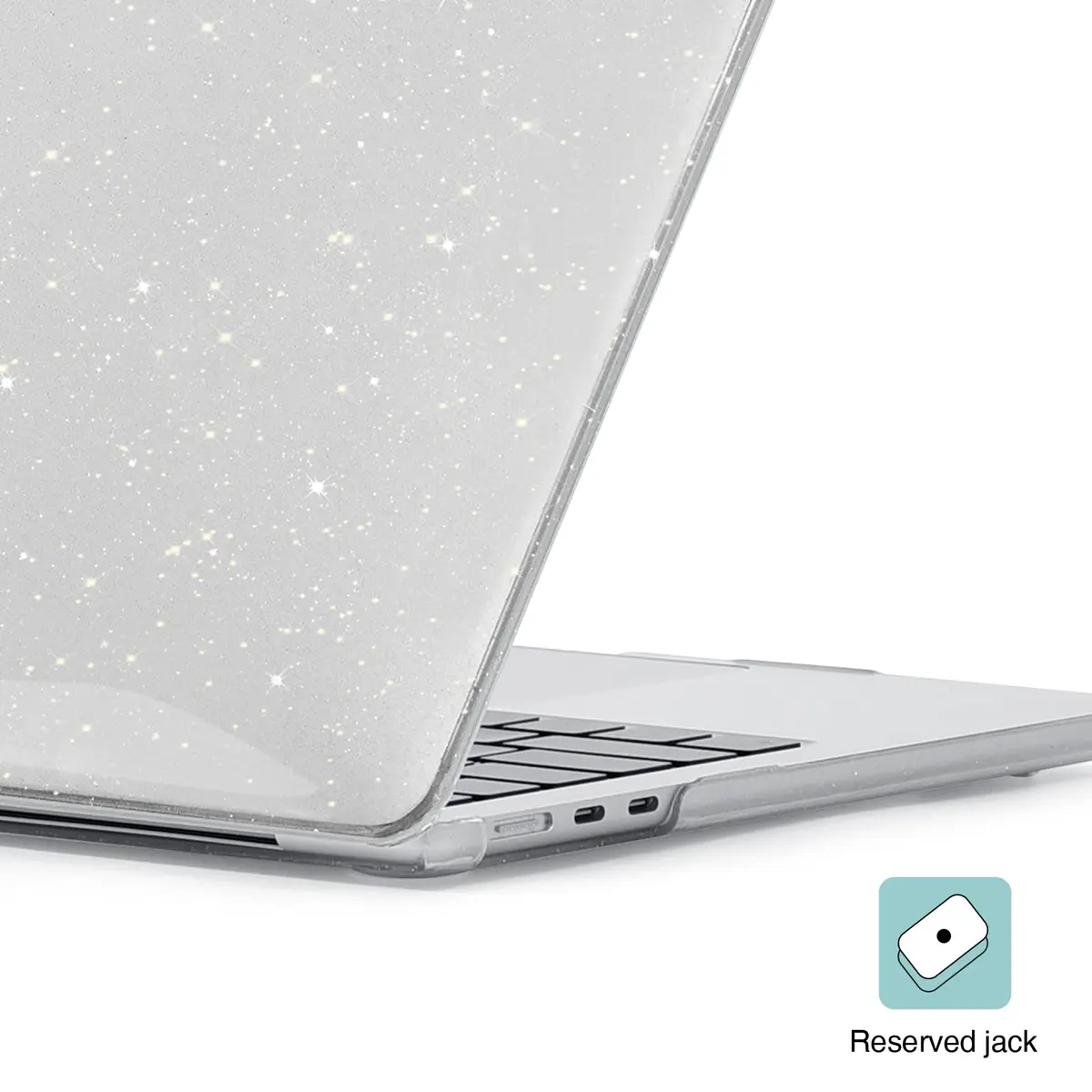 EooCoo Sparkly Clear Hard Case for MacBook Air 15 inch (M2-M5 Chip) | Snap-On Protective Shell with Keyboard Cover & Screen Protector - view 3
