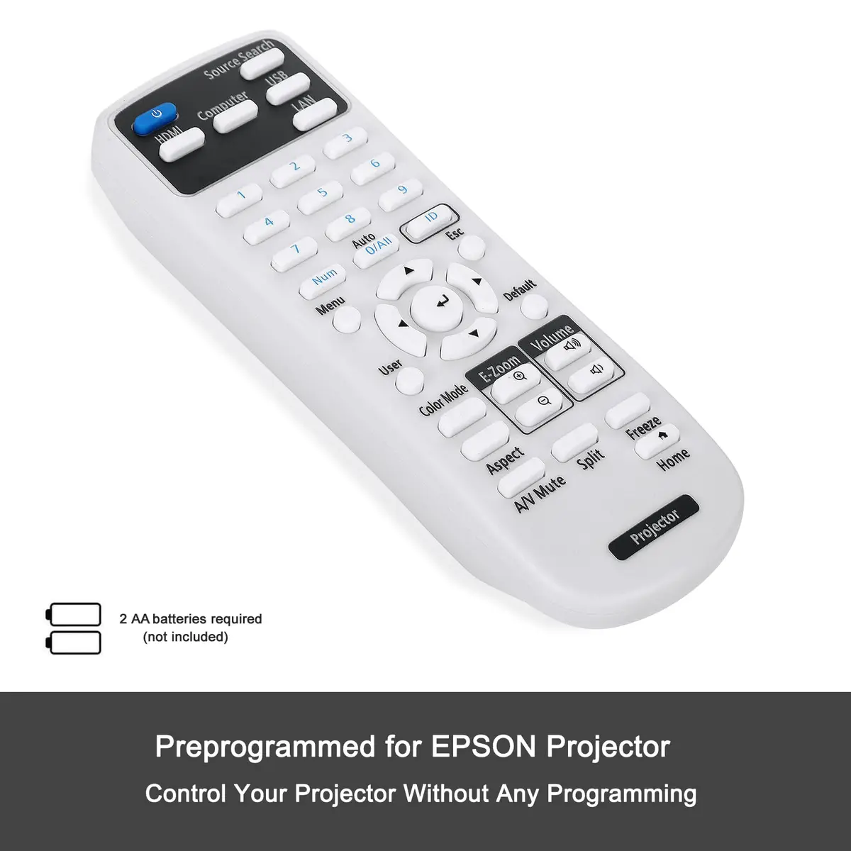 Litance Projector Remote Control 2198635 | Universal Epson Projector Replacement - view 2