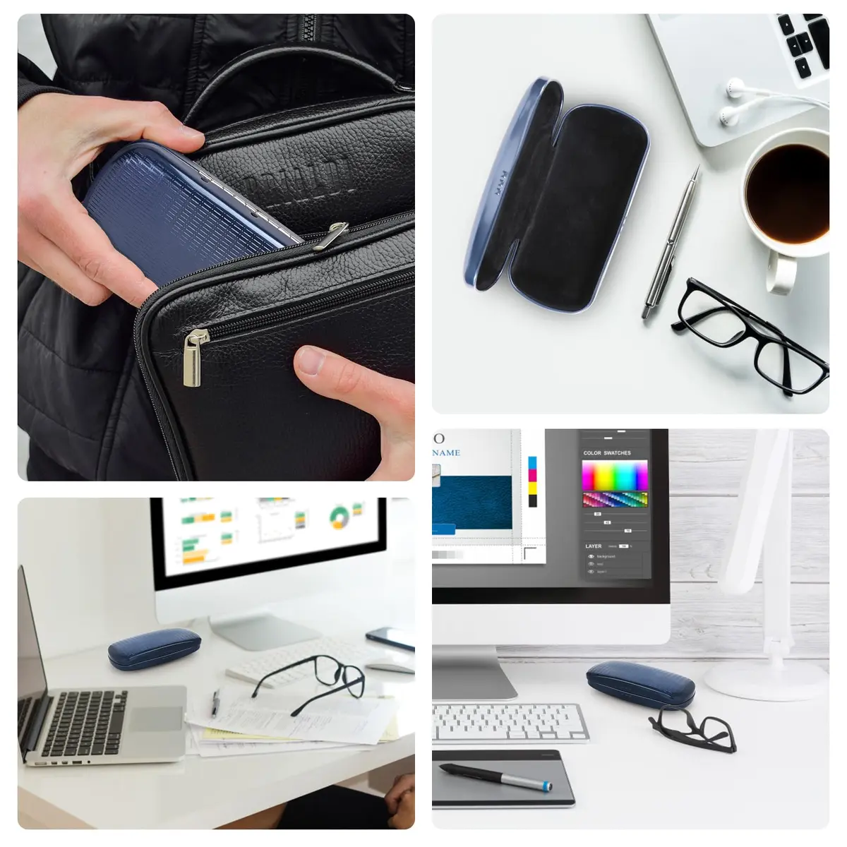 Hifot Metal Eyeglass Case, Hard Shell, Aluminum Spectacles Box, 15.5x6.5cm | Stylish & Durable Eyewear Protection - view 6