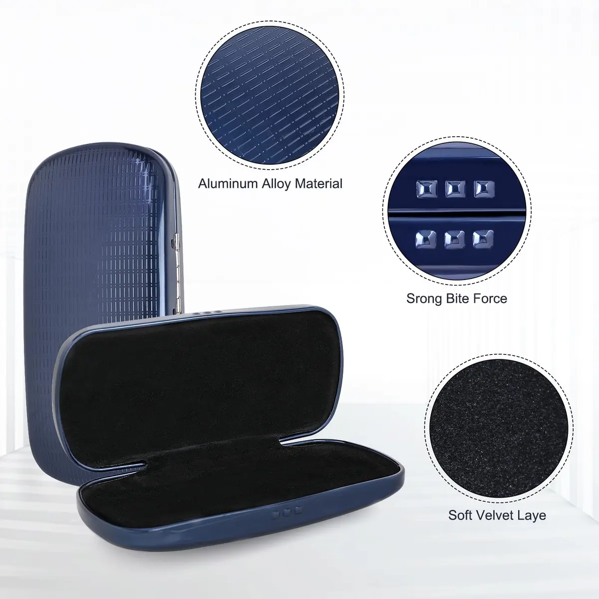 Hifot Metal Eyeglass Case, Hard Shell, Aluminum Spectacles Box, 15.5x6.5cm | Stylish & Durable Eyewear Protection - view 4