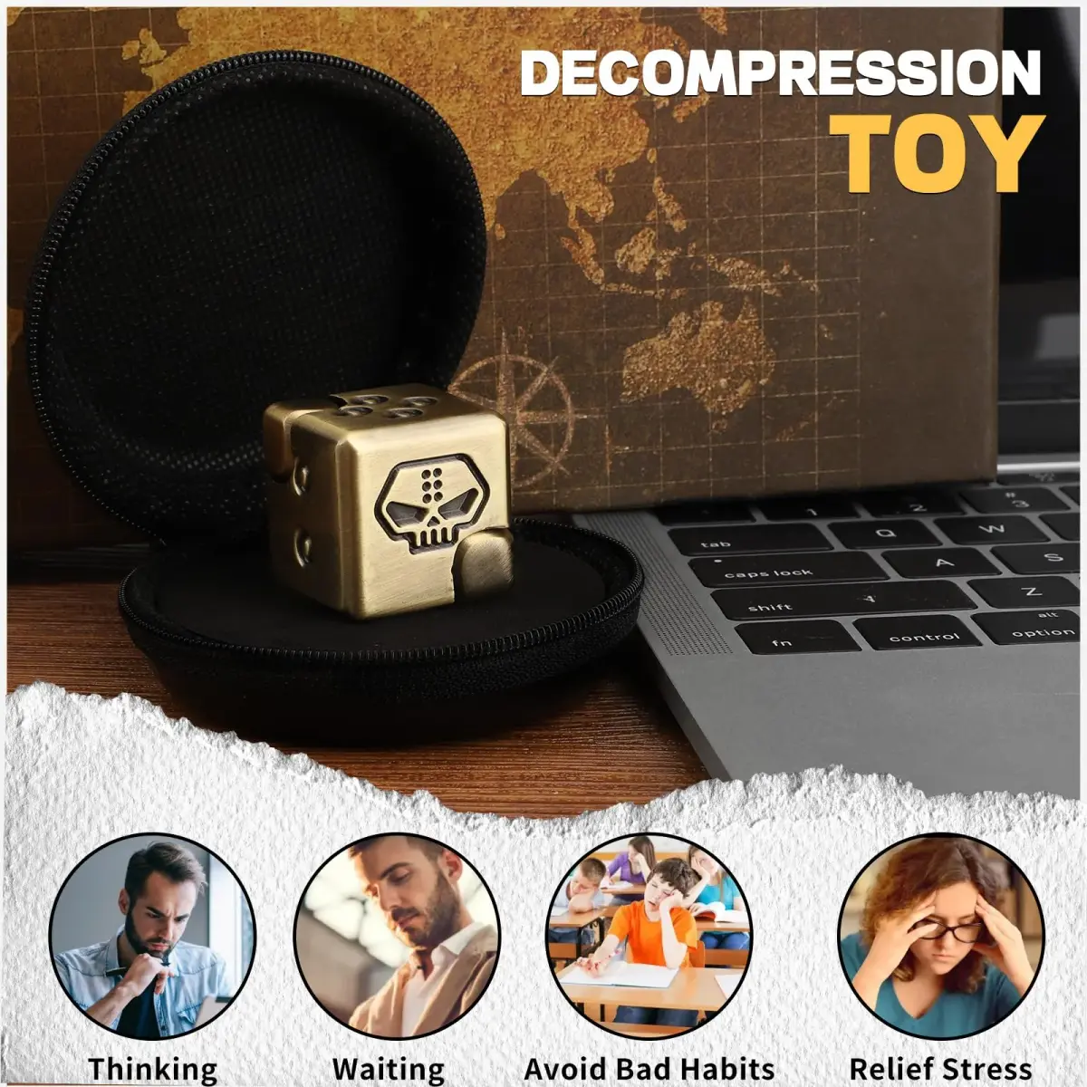 Dilabnba Metal Infinity Cube Spinner 150g (5.3oz) | Smooth 2-in-1 Fidget Toy for Focus & Stress Relief - view 6