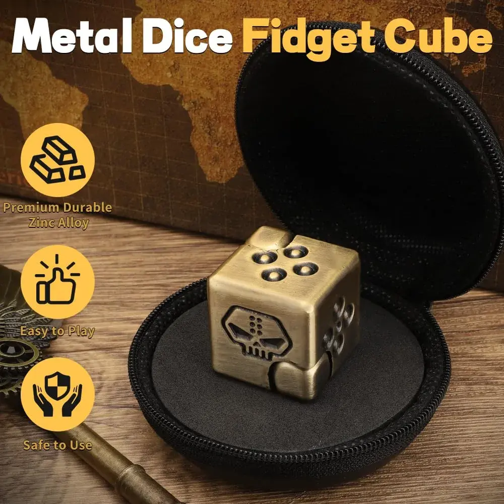 Dilabnba Metal Infinity Cube Spinner 150g (5.3oz) | Smooth 2-in-1 Fidget Toy for Focus & Stress Relief - view 7