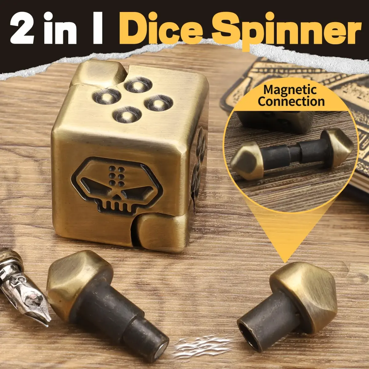 Dilabnba Metal Infinity Cube Spinner 150g (5.3oz) | Smooth 2-in-1 Fidget Toy for Focus & Stress Relief - view 4