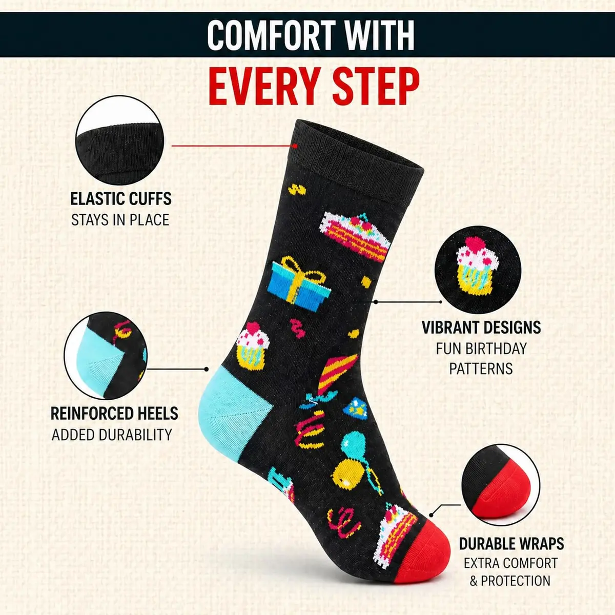 Zmart 10th Birthday Socks Gift Box - Celebration for 10 Year Old Boys & Girls | Comfortable Cotton Blend - view 6