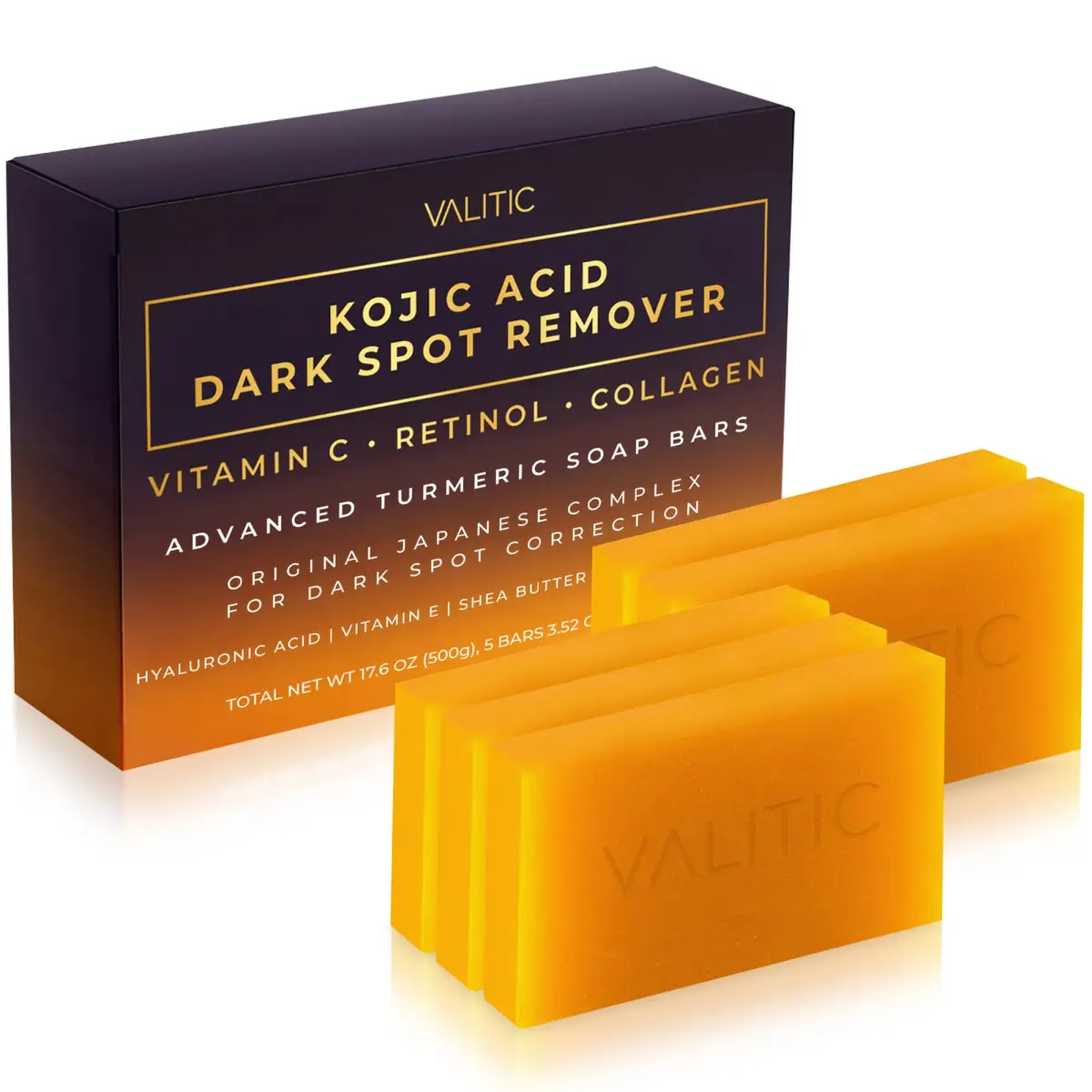 VALITIC Kojic Acid Dark Spot Remover Soap Bars 156g (5.5 oz) | Japanese Complex for Even Tone - main product image