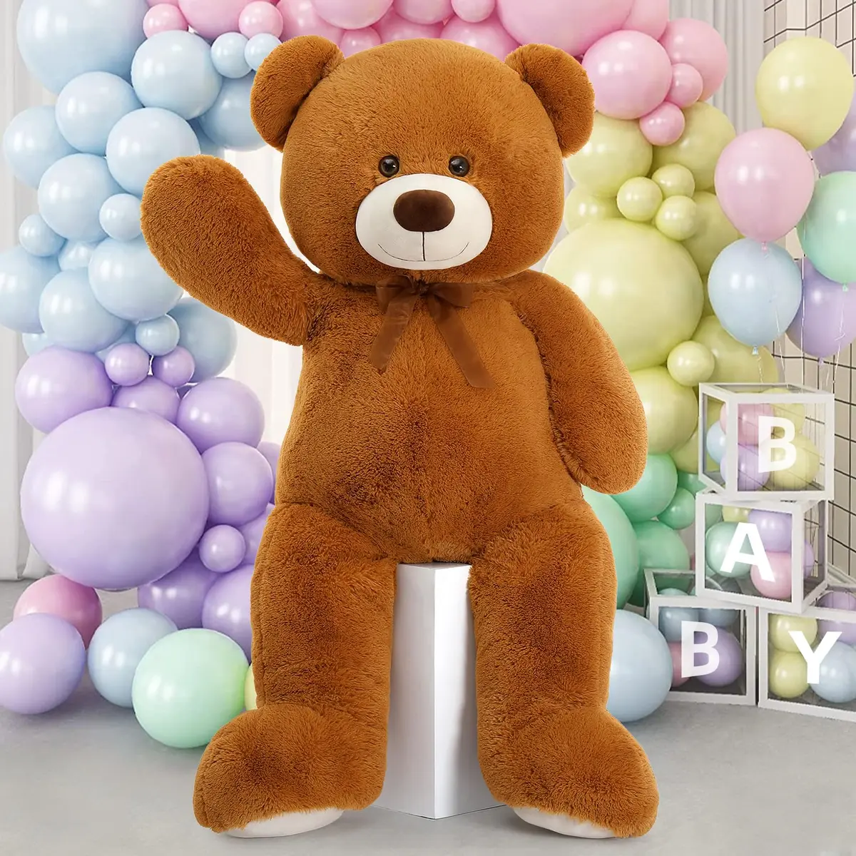 MorisMos Giant Teddy Bear Stuffed Animal 4 Ft,51'' Big Brown Teddy Bear for Girlfriend Boyfriend Wife Mom Fiancée Valentine's Gift - view 7